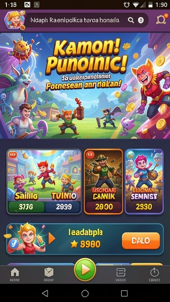 Screenshot 1: Tampilan awal permainan BINTANGMPO yang menarik.