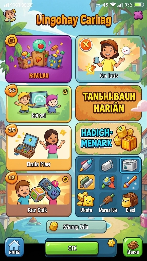 Misi harian yang menantang dan menarik.
