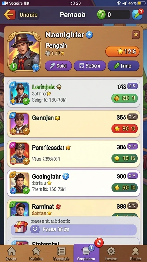 Fitur leaderboard yang mendorong kompetisi antar pemain.