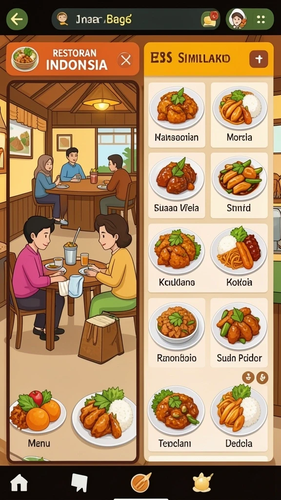 Screen interaksi dengan teman dalam mode multiplayer.