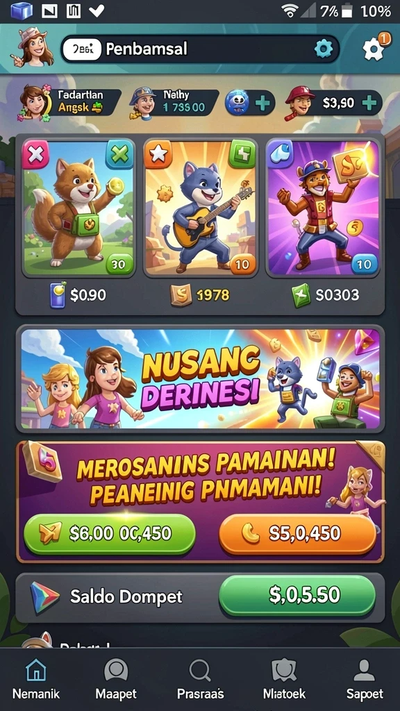 Tampilan utama aplikasi MEGA388 yang menarik.