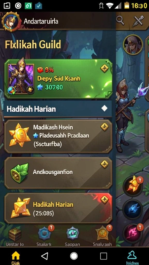 Tampilan awal yang menarik dengan karakter dan dunia yang penuh warna.