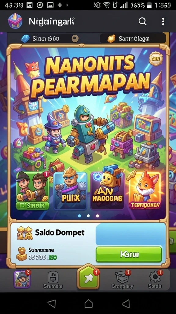 Screenshot menampilkan berbagai pilihan permainan yang tersedia.